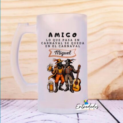 Jarra de cerveza personalizada "CARNAVAL AMIGO"