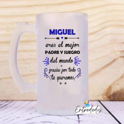 Jarra de cerveza el mejor padre y suegro