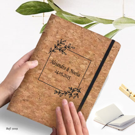 Libreta de corcho natural personalizable