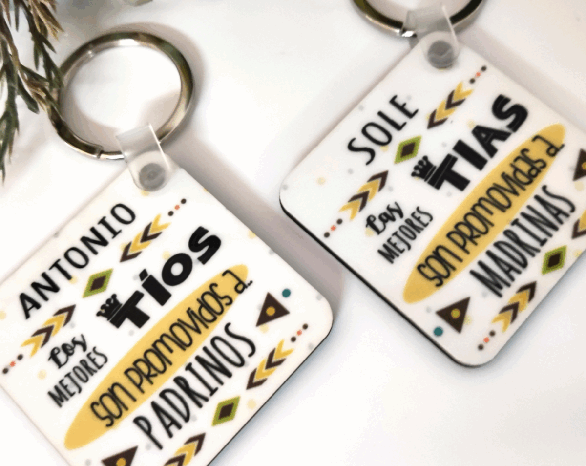 Llavero de Madera – Detalle Especial para Padrino y Madrina - Imagen 3