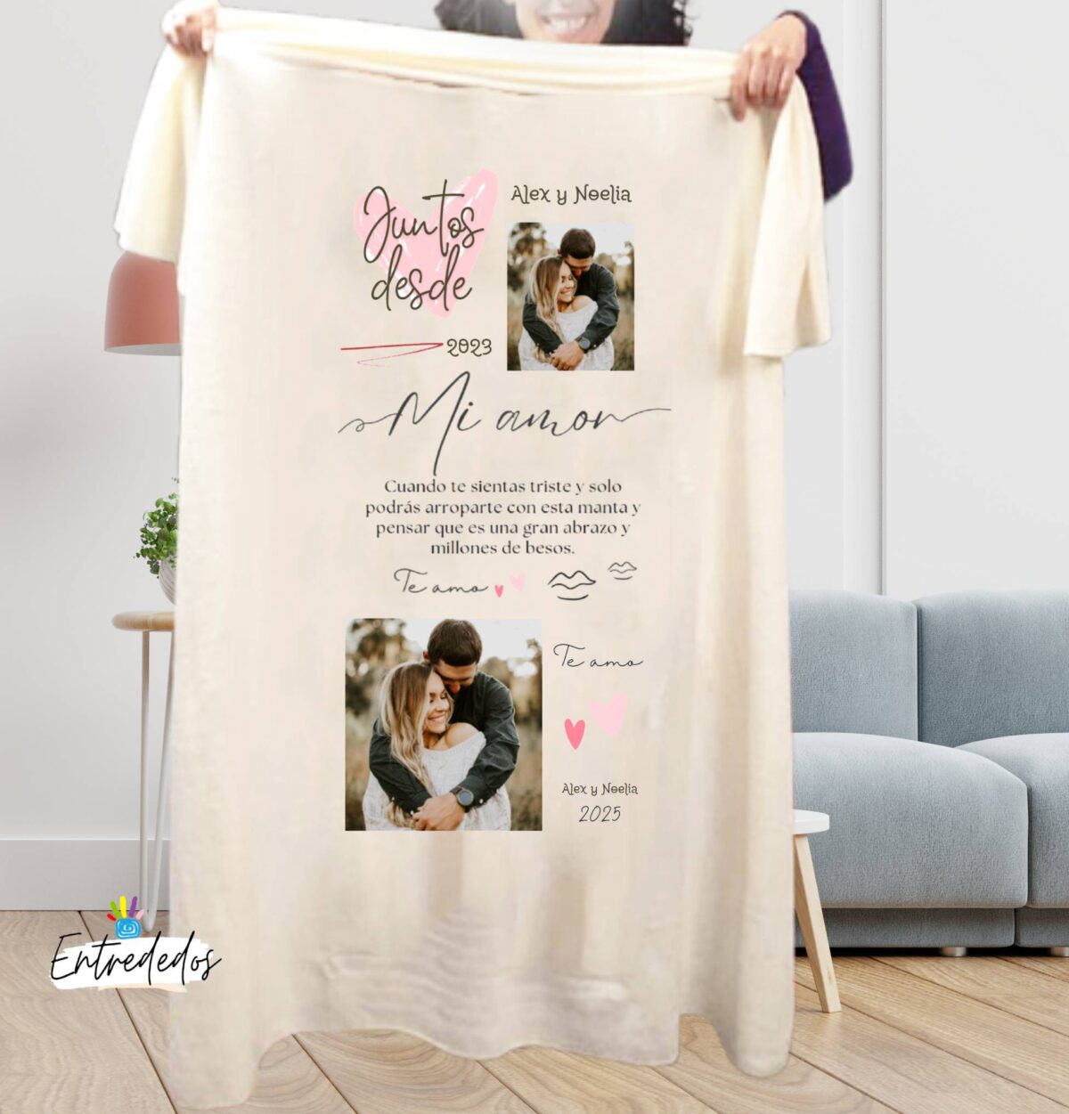 Manta polar personalizada SAN VALENTÍN - Imagen 1