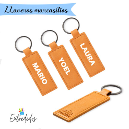 Llaveros marcasitios cuero reciclado