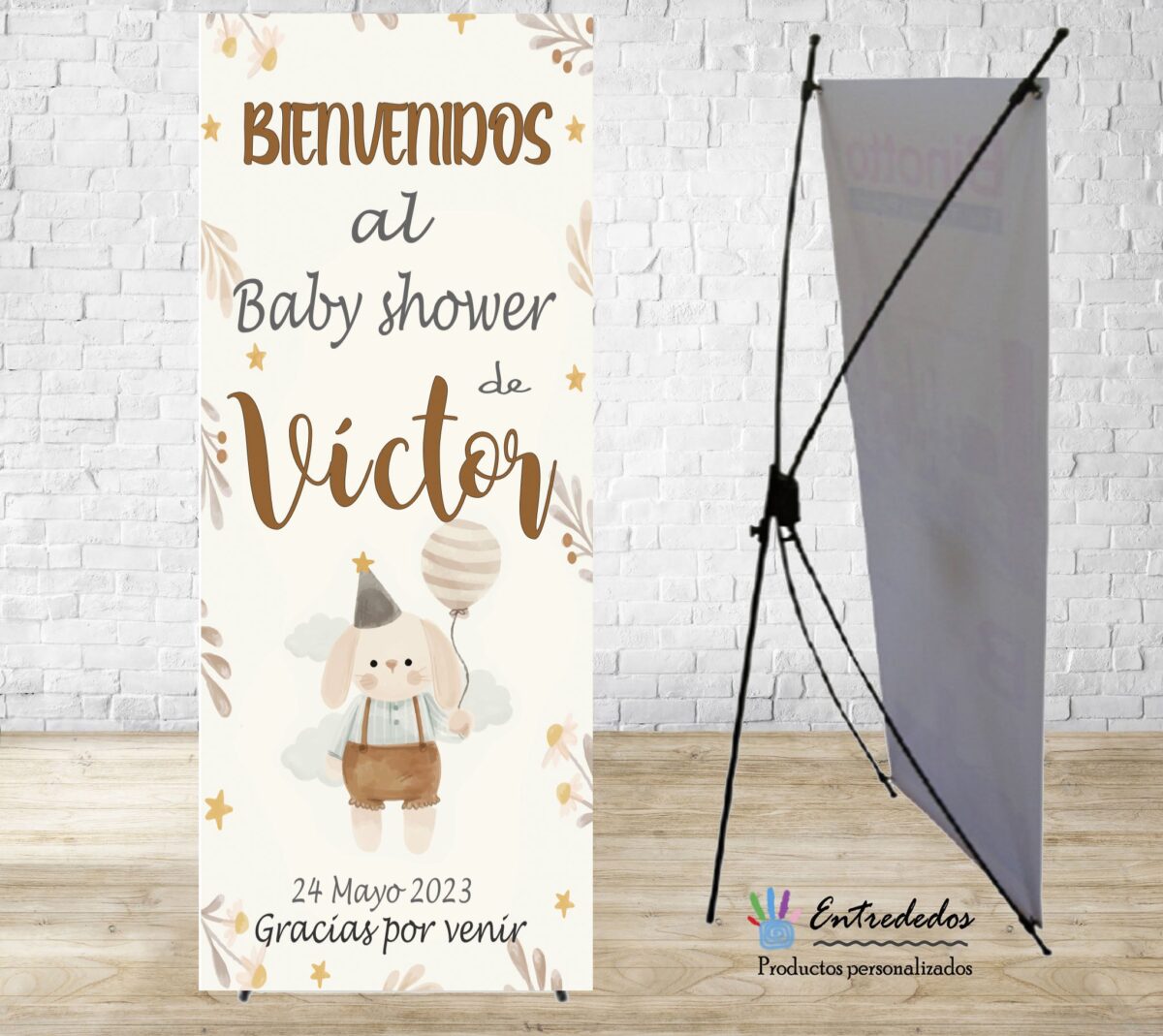 Banner para niños CONEJITO CON GLOBO - Imagen 1