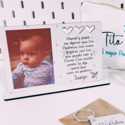 Lámina de madera personalizada con frase y fotógrafia