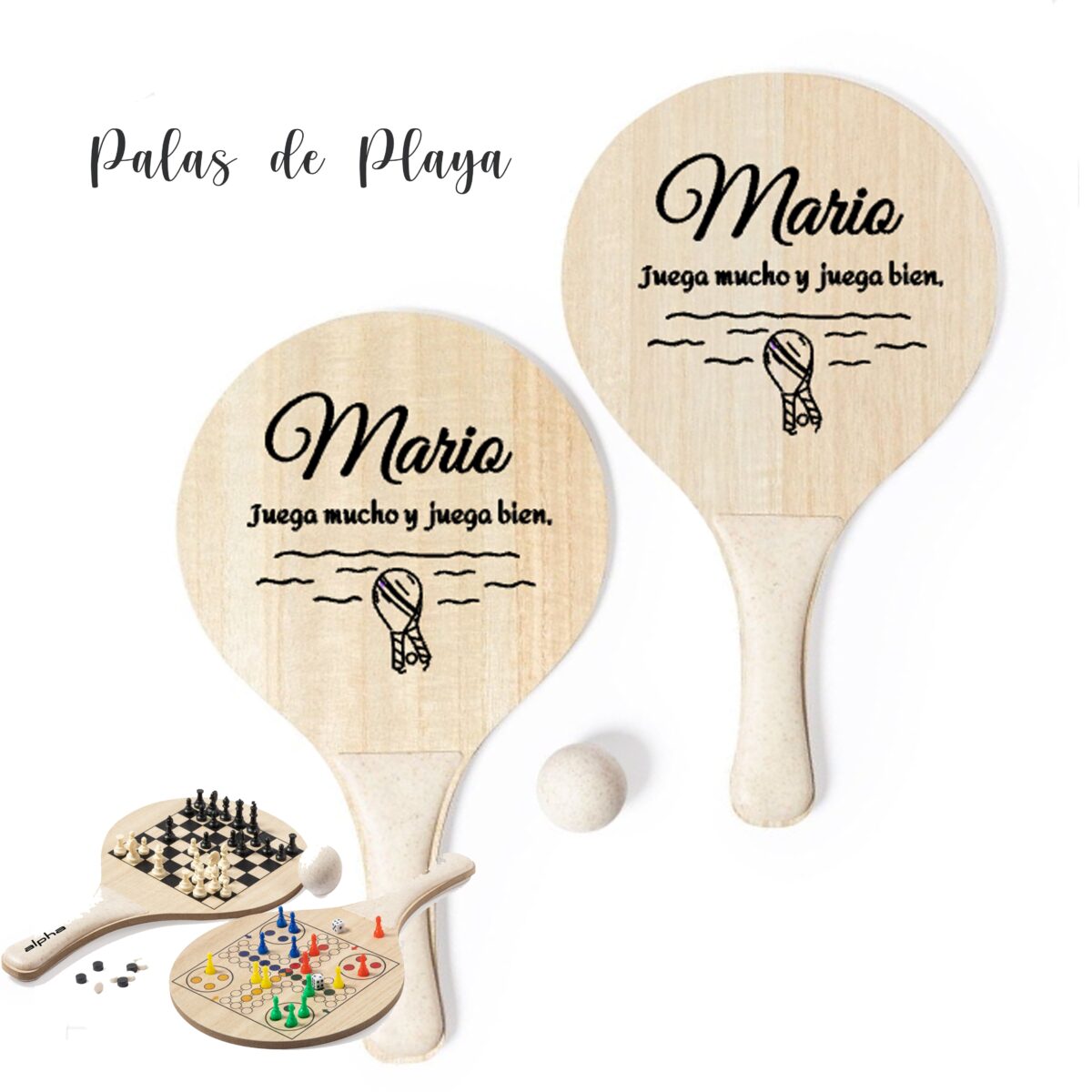 Par de palas de playa con tableros integrados personalizados - Imagen 1