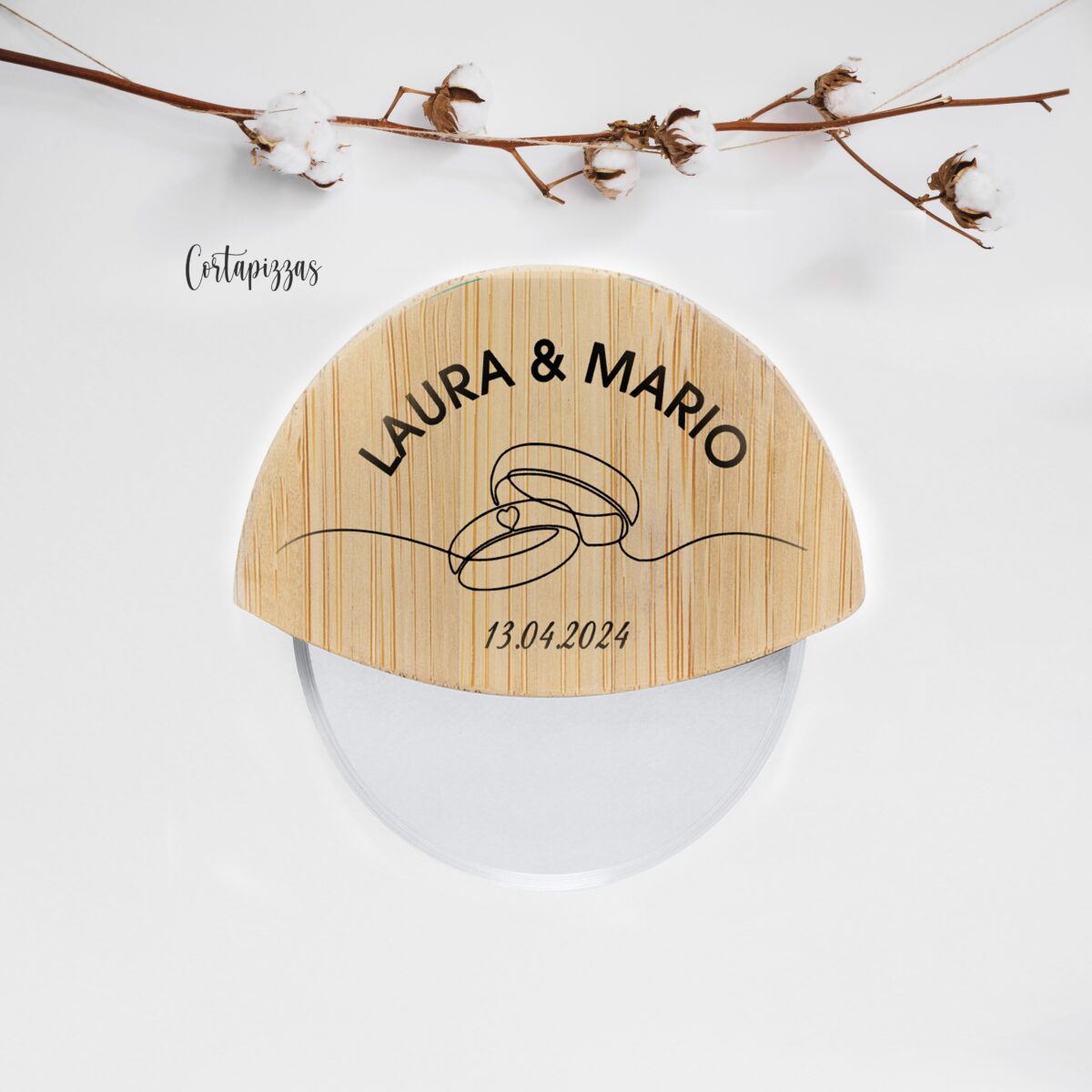 Cortapizzas de madera - Imagen 1