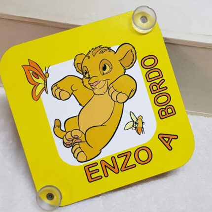 Placa para coche "Bebé a bordo" REY LEÓN