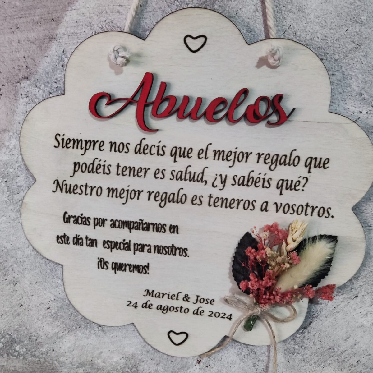 Placa de madera personalizada para; abuelo/madrina/padrino/hermana. - Imagen 3