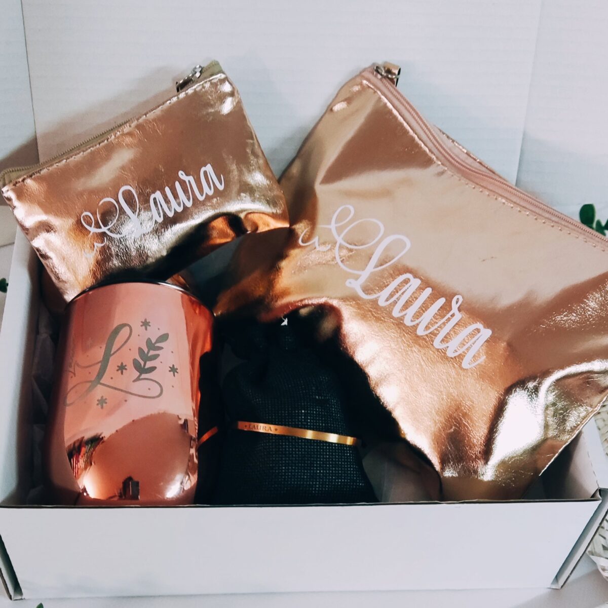 Kit regalo mujer rosa metálico - Imagen 1