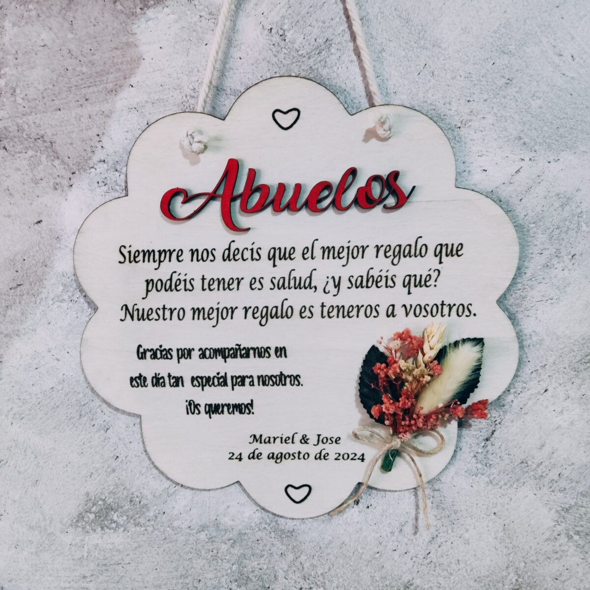 Placa de madera personalizada para; abuelo/madrina/padrino/hermana. - Imagen 4