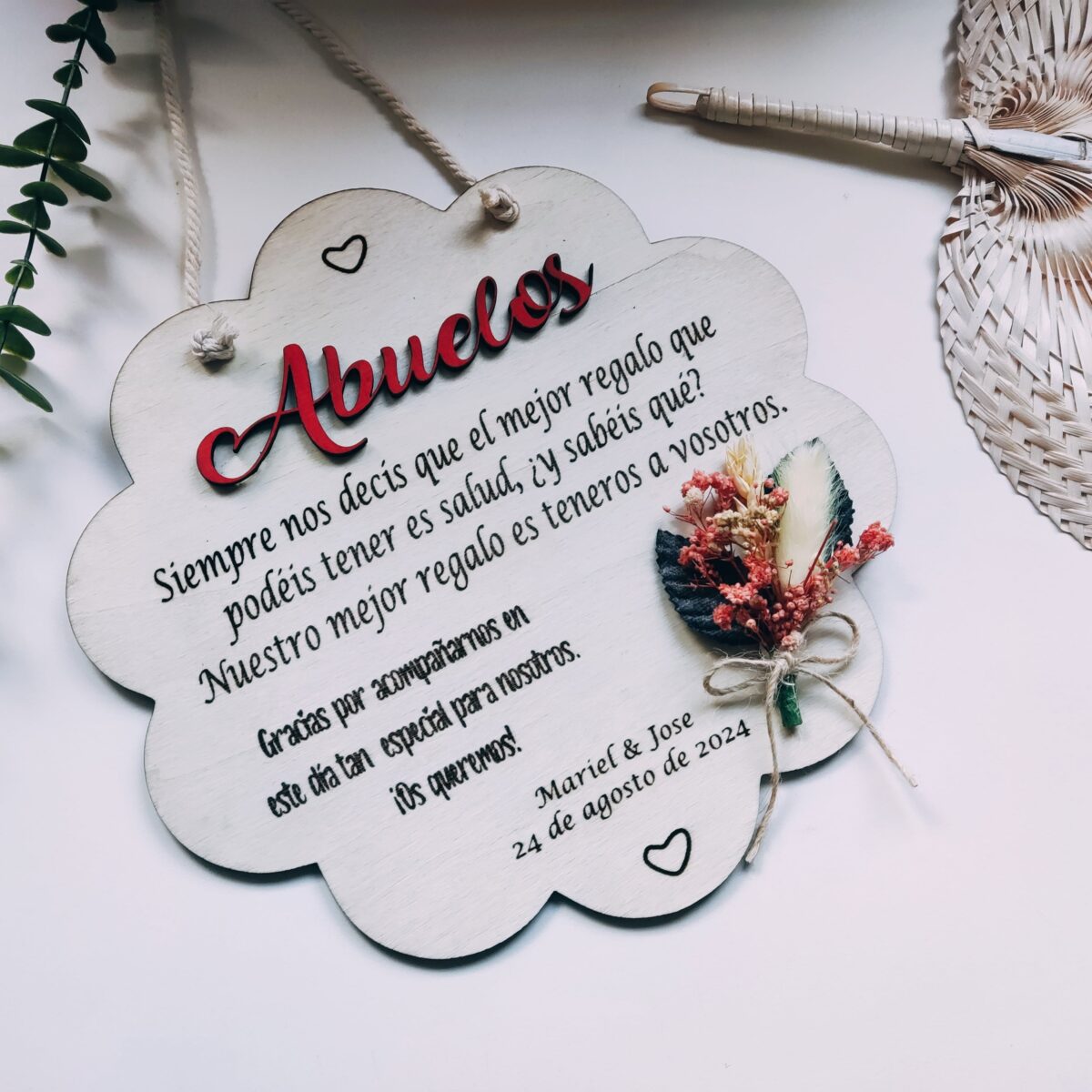 Placa de madera personalizada para; abuelo/madrina/padrino/hermana. - Imagen 2