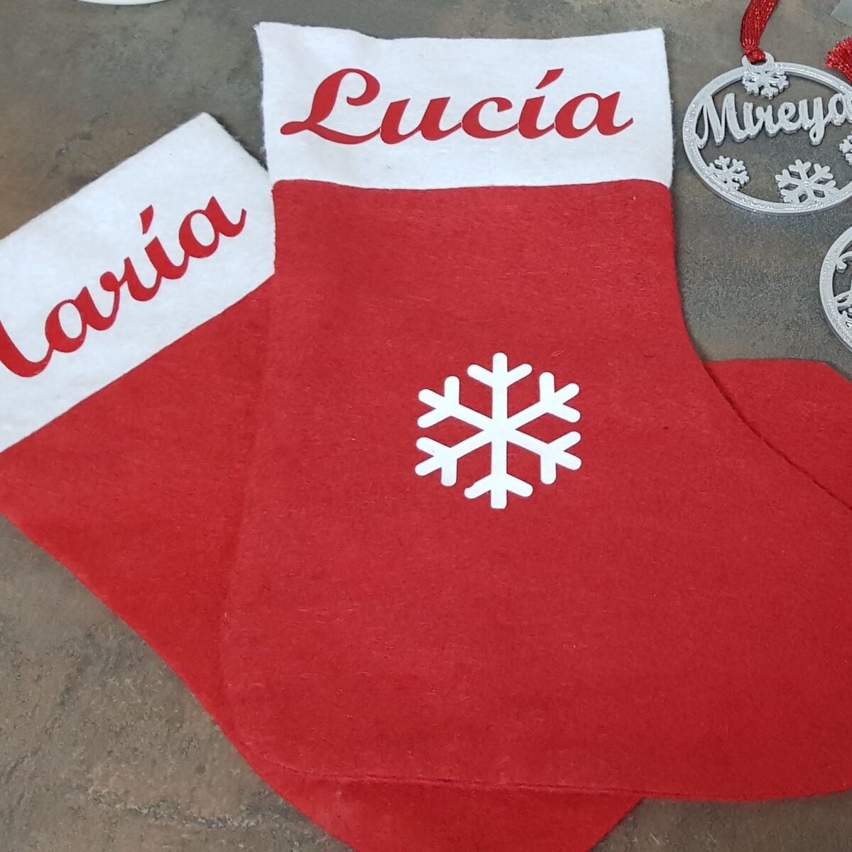🎄 Calcetín de Navidad personalizado con fotos o nombre solo - Imagen 3