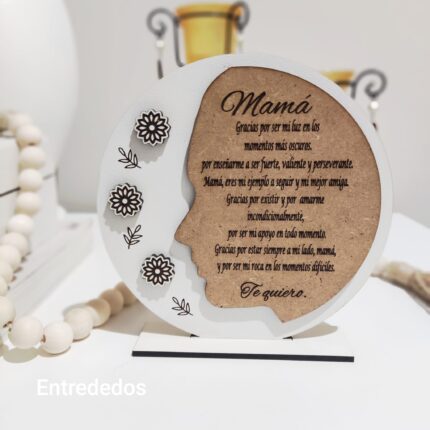 Placa de madera personalizada "SILUETA DE MUJER"