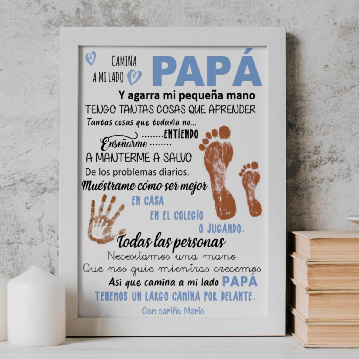 Marco y Lámina camina a mi lado papá - Imagen 1