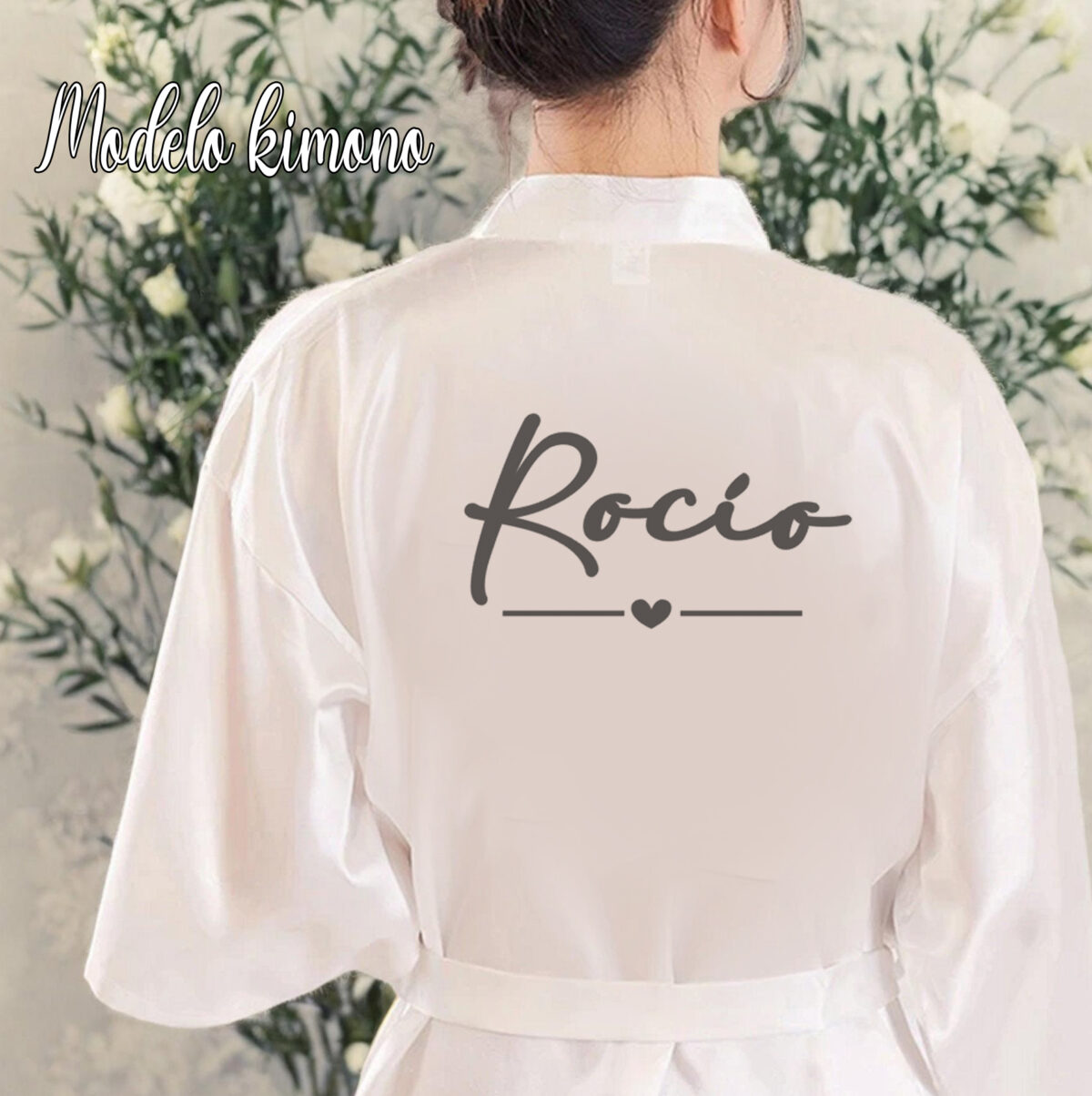 Bata blanca de "NOVIA" modelo "KIMONO" RF2301 - Imagen 1