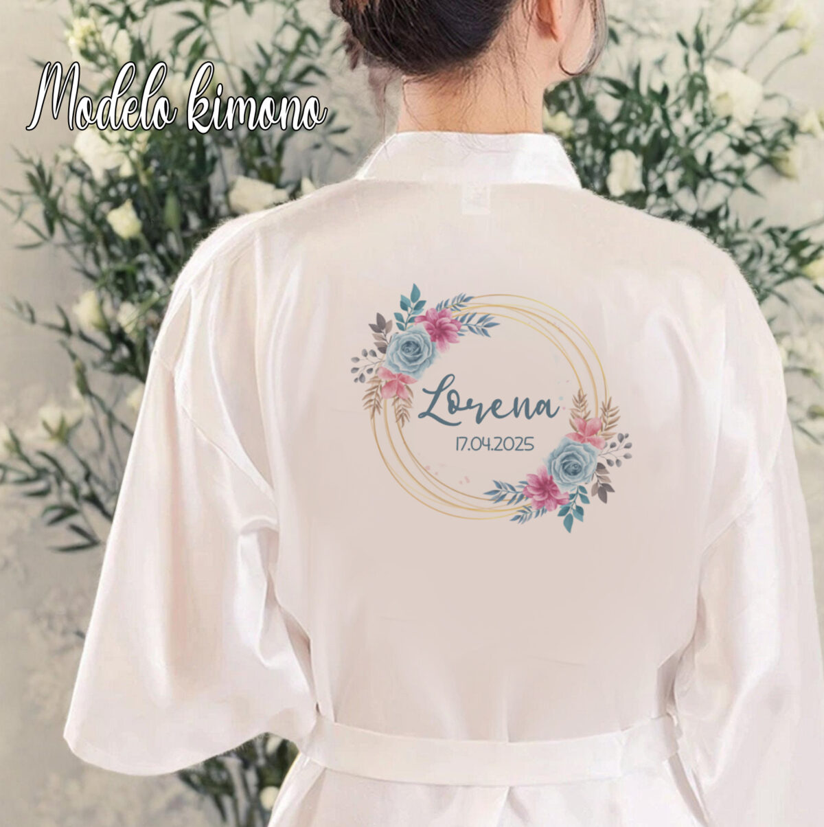 Bata blanca de "NOVIA" modelo "KIMONO" RF2311 - Imagen 1
