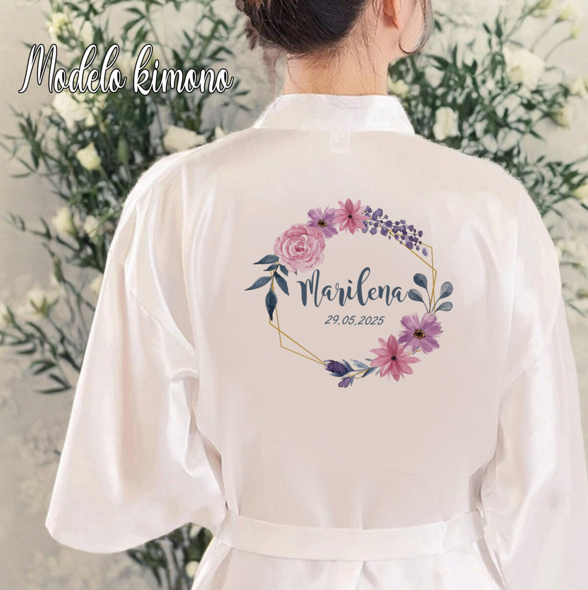 Bata blanca de "NOVIA" modelo "KIMONO" RF2312 - Imagen 1