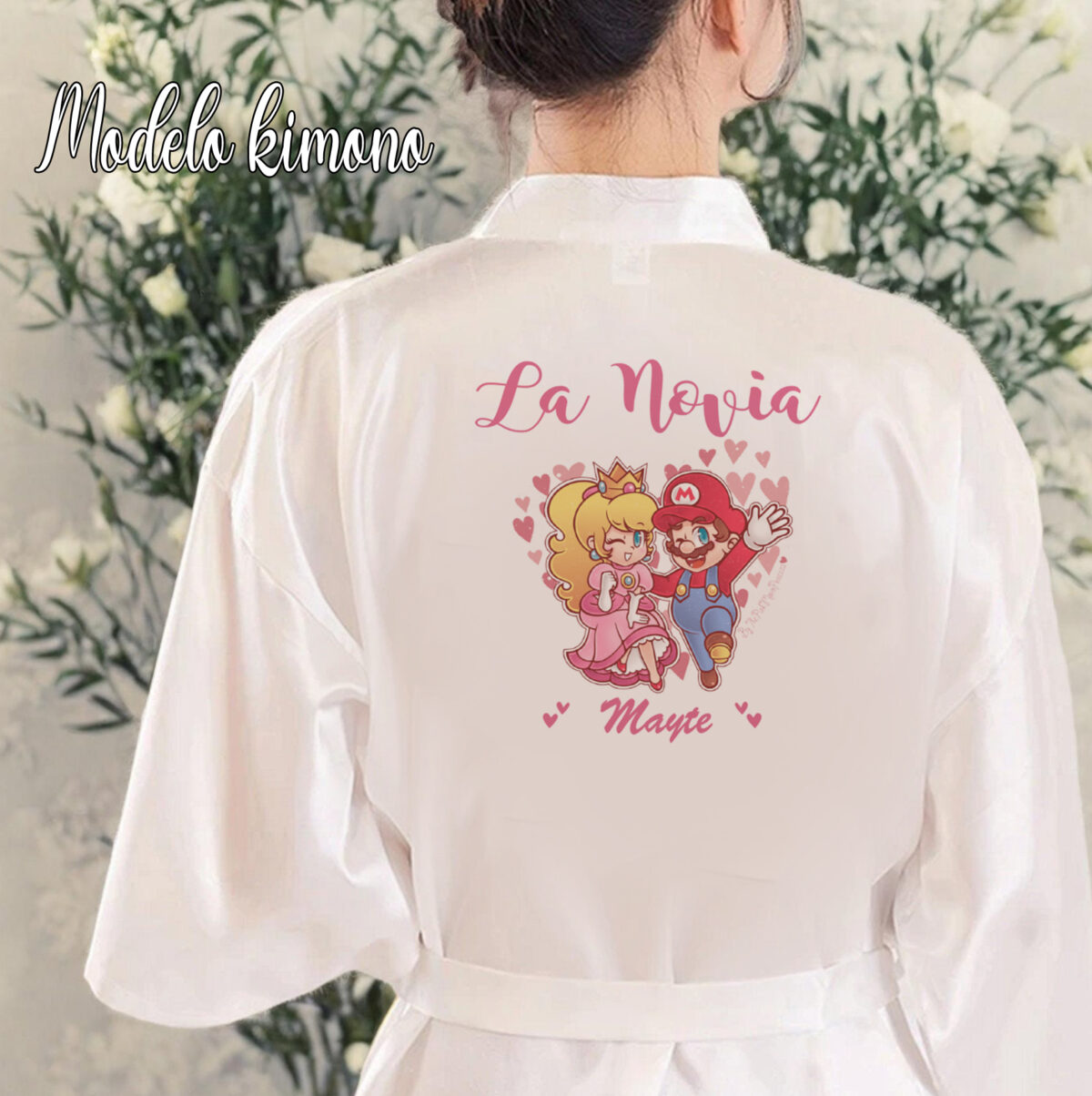 Bata blanca de "NOVIA" modelo "KIMONO" RF2315 - Imagen 1