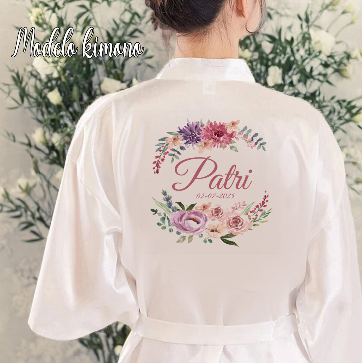 Bata blanca de "NOVIA" modelo "KIMONO" RF2317 - Imagen 1