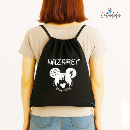 Mochila negra de tela DISNEY
