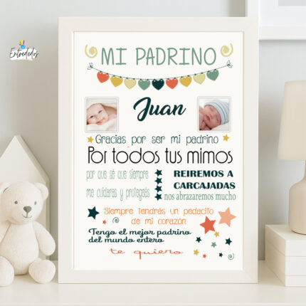 Marco y Lámina personalizada PADRINO colores