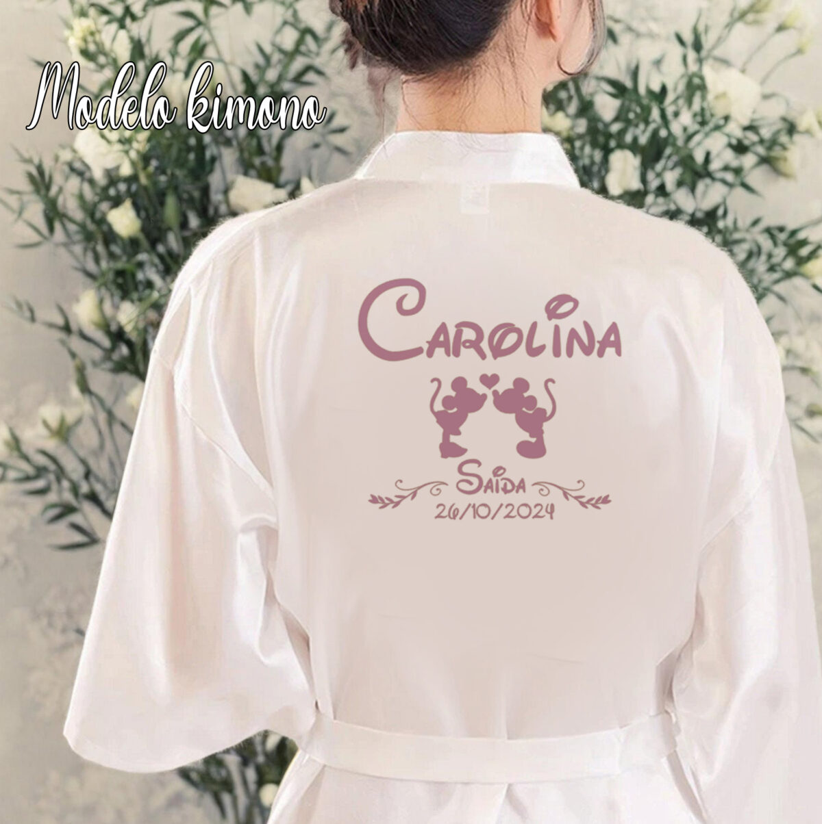 Bata blanca de "NOVIA" modelo "KIMONO" RF2328 - Imagen 1