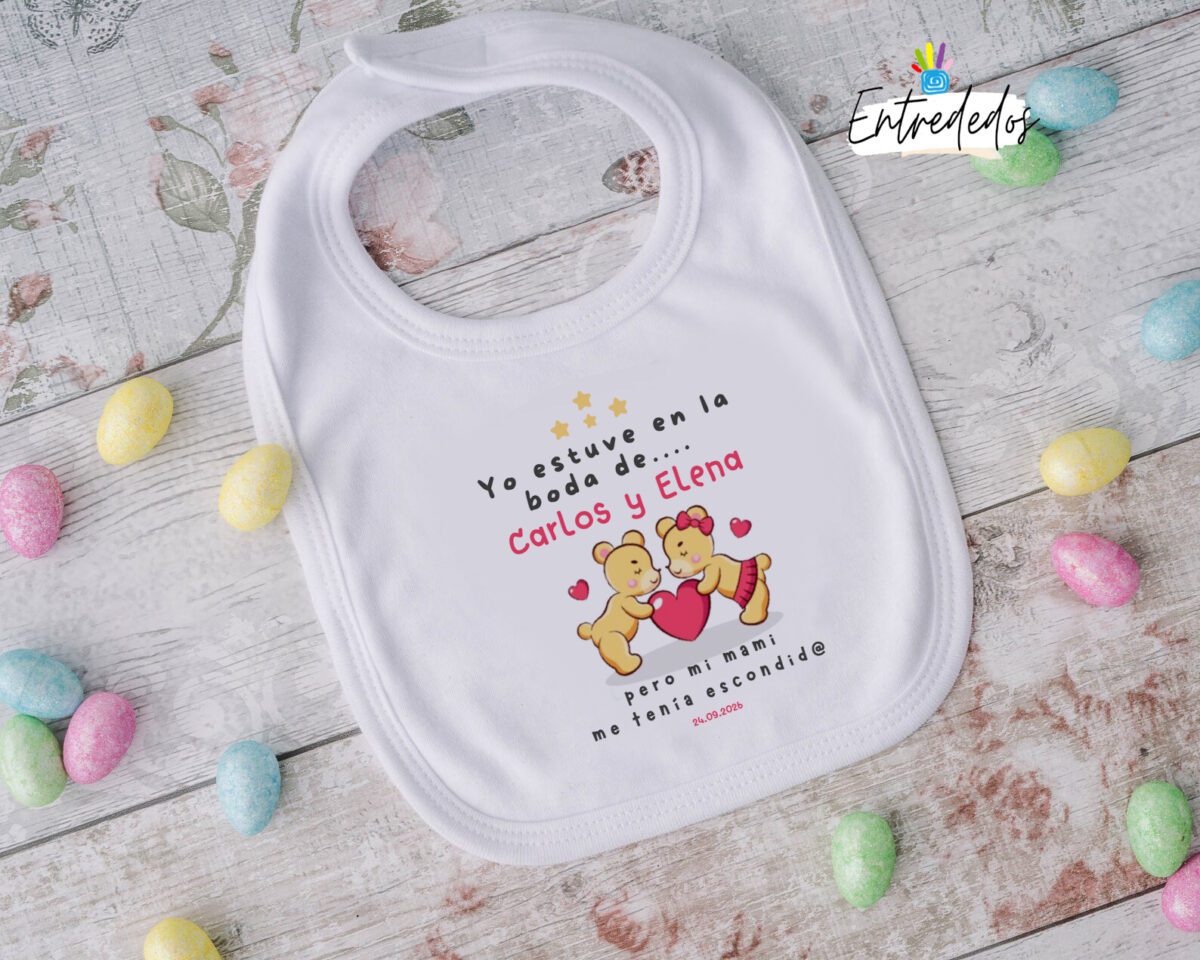 Detalles de Boda: Baberos Personalizados para Peques - Imagen 1