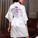 Bata de satén personalizada para "15 CUMPLEAÑOS"