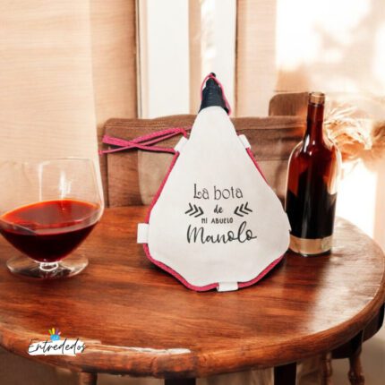 Bota de Vino 1 L Personalizada en Piel de Serraje