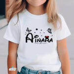 Camiseta Infantil Manga Corta Personalizada – Modelo Mariposas