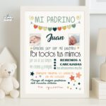 Cuadro de comunión decorativo personalizado con nombre y fecha