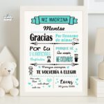 Cuadro de comunión decorativo personalizado con nombre y fecha