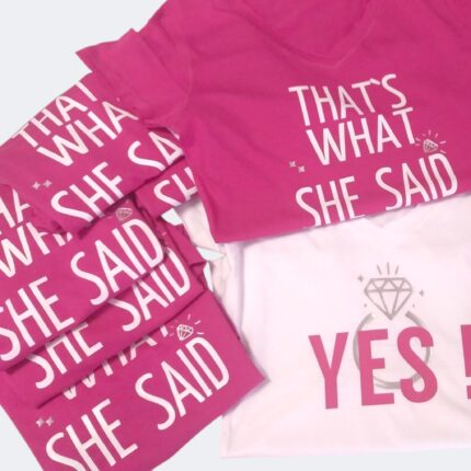 Camisetas de color rosa para despedidas " YES! "