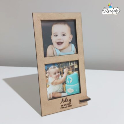 Marco de Fotos de Madera Bautizo – Estilo Polaroid