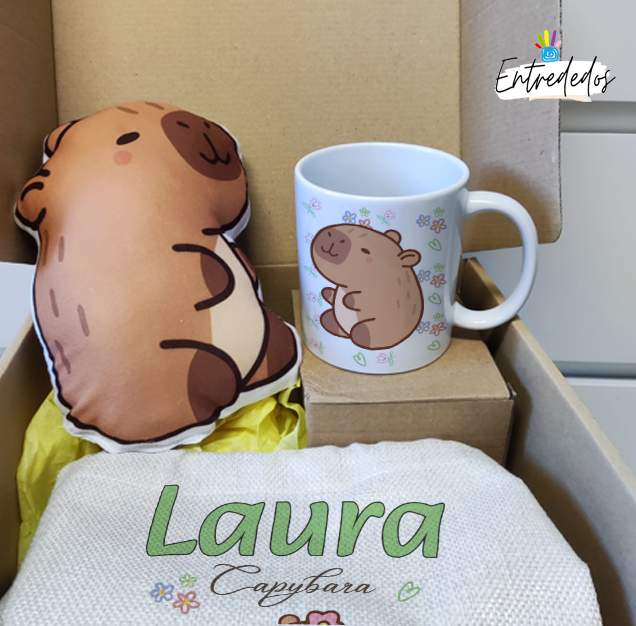 muñeco- capybara- Kit de Regalo Personalizado “Tan Zen como un Capybara” - Imagen 1