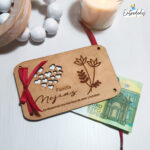 Sobre de dinero de madera con grabado personalizado
