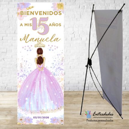 Banner personalizado para fiesta temática de 15 años