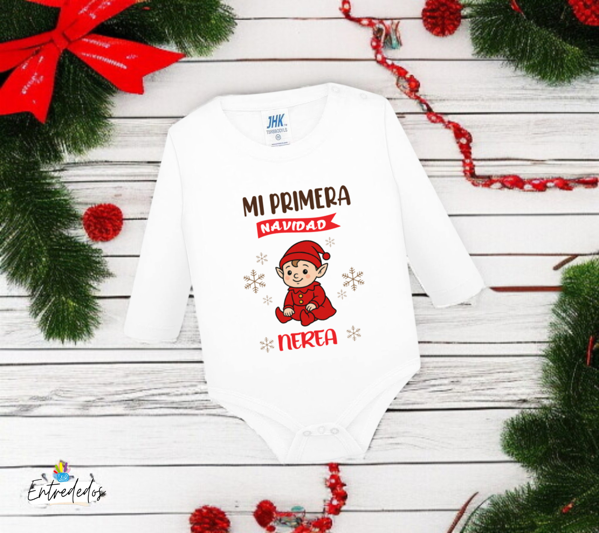 body-bebe-navidad-personalizado-07 Body de bebé “Mi Primera Navidad” personalizado con nombre