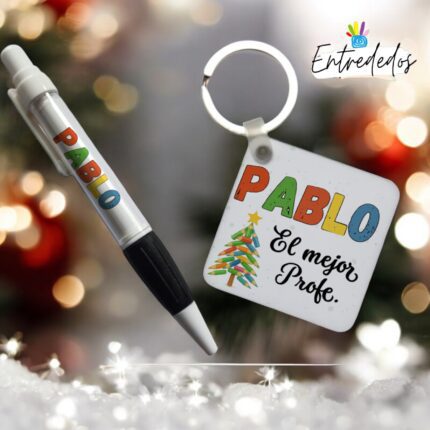 Kit de Navidad Personalizado para Profesor – Árbol de Lapiceros