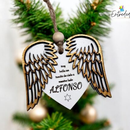 adorno árbol Navidad alas de ángel