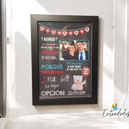 Cuadro personalizado para enamorados 💑 con foto y nombres ✨, regalo de San Valentín 💝 A4 📏