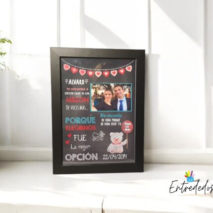 Cuadro personalizado para enamorados 💑 con foto y nombres ✨, regalo de San Valentín 💝 A4 📏