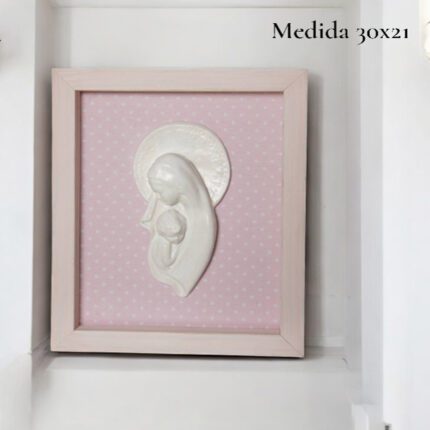 Cuadro El Tierno Abrazo de la Virgen María – Arte Religioso Artesanal y Único