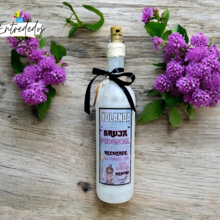 botella luminosa personalizada con nombre y frase positiva para mujer