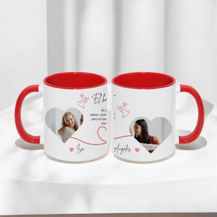 Pack 2 Tazas Personalizadas El Hilo Rojo del Destino con Fotos y Nombres